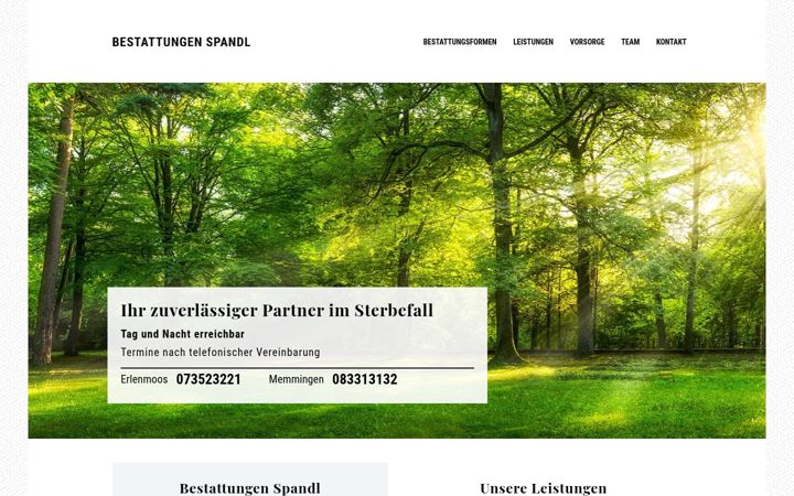 Screenshot of bestattungen-spandl.de