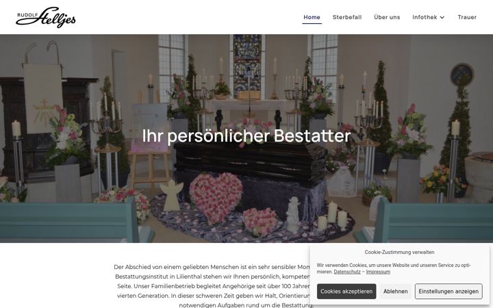 Képernyőkép: bestattungen-stelljes.de
