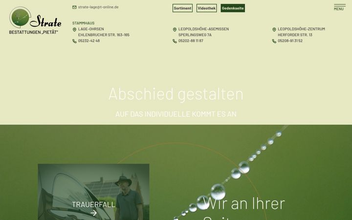 Screenshot of bestattungen-strate.de