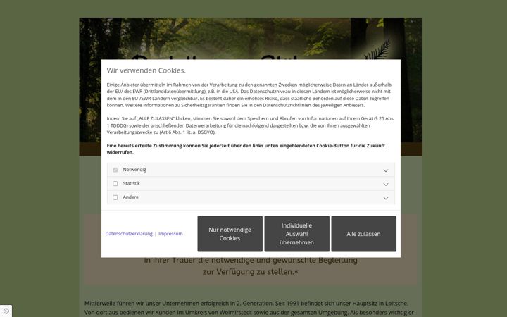 Screenshot of bestattungen-stuebner.de