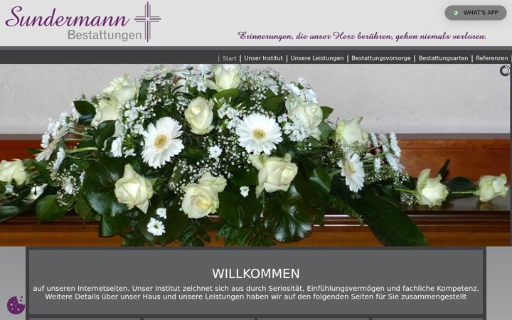 Snímek obrazovky bestattungen-sundermann.de