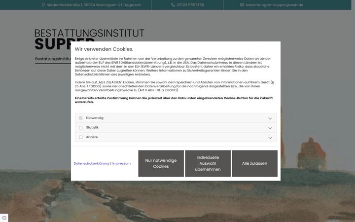 Screenshot of bestattungen-supper.de