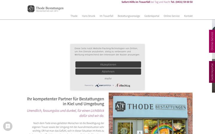Screenshot of bestattungen-thode.de