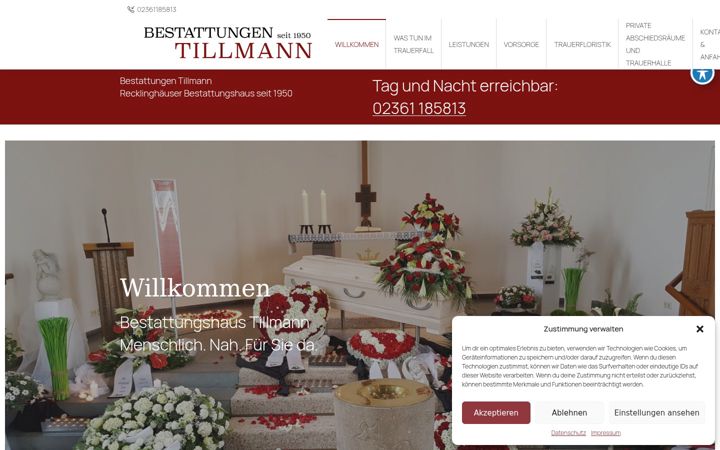 Snímek obrazovky bestattungen-tillmann.de