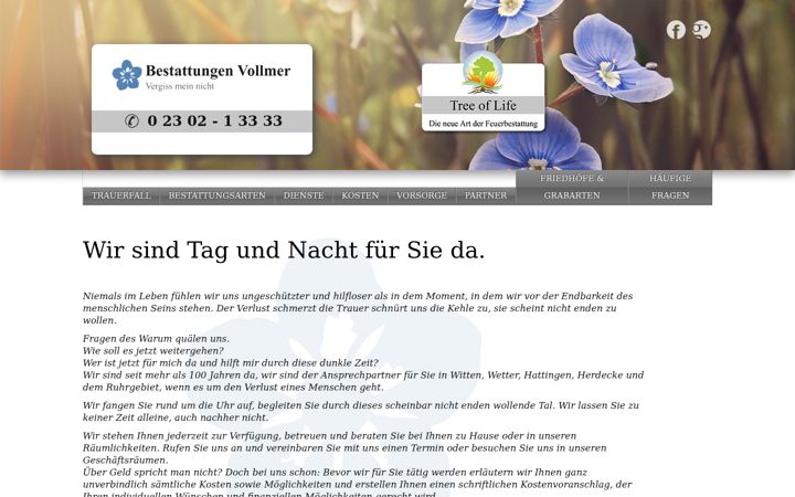 Screenshot of bestattungen-vollmer.de