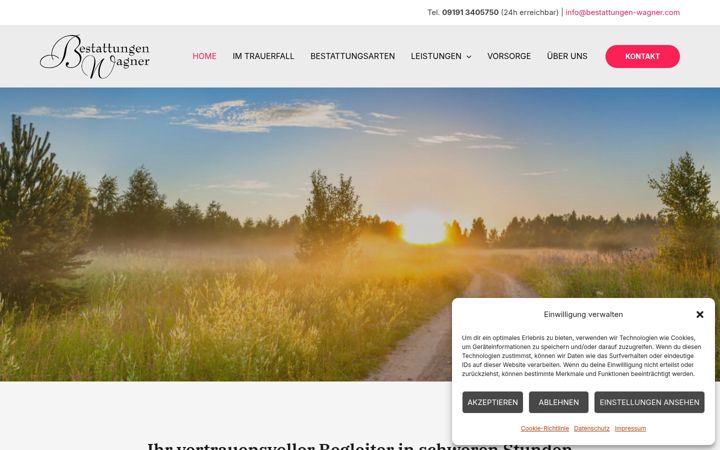 Screenshot of bestattungen-wagner.com