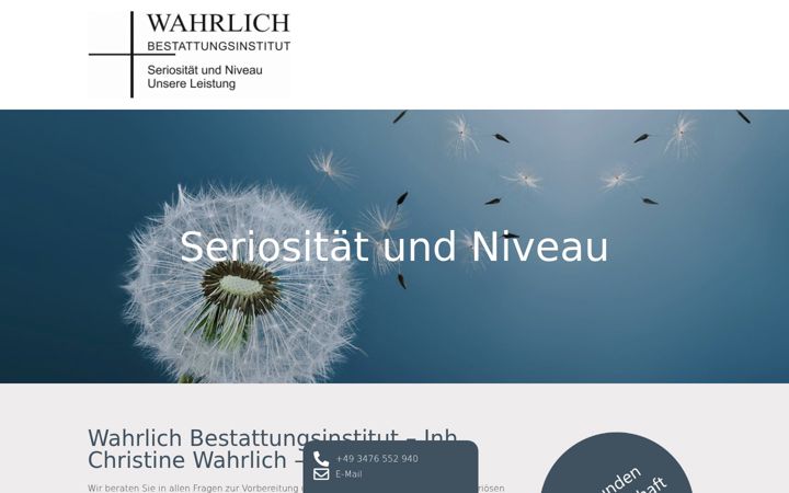 Screenshot of bestattungen-wahrlich.de