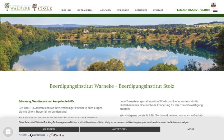 Screenshot of bestattungen-warneke.de