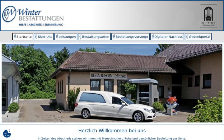 Screenshot of bestattungen-winter.de