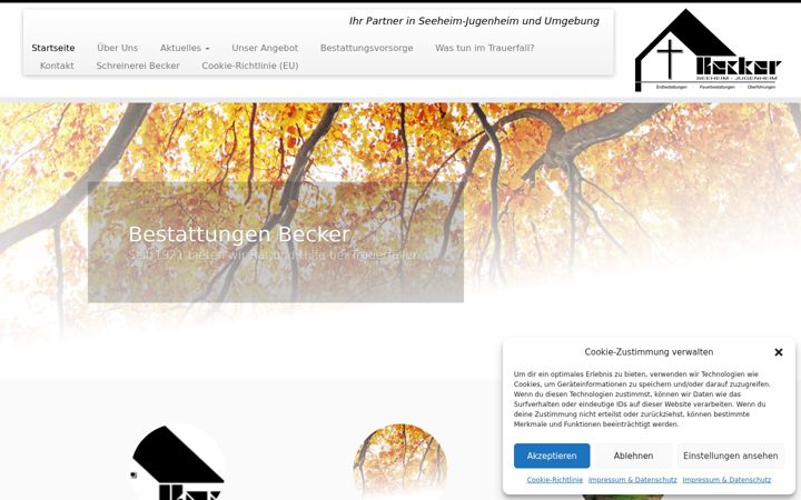Screenshot of bestattungenbecker.com