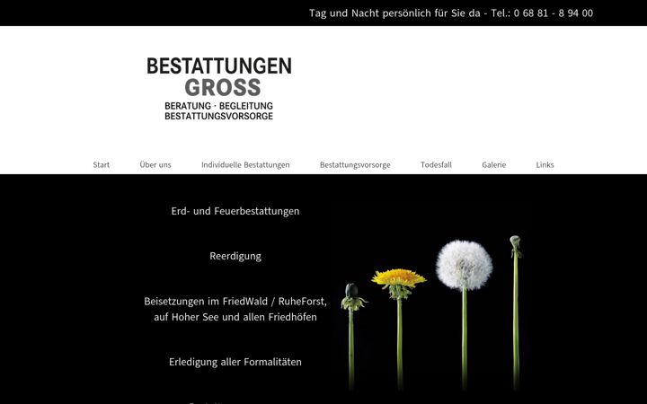 Screenshot of bestattungengross.de