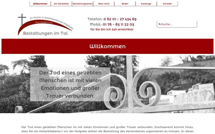 Zrzut ekranu bestattungenimtal.de