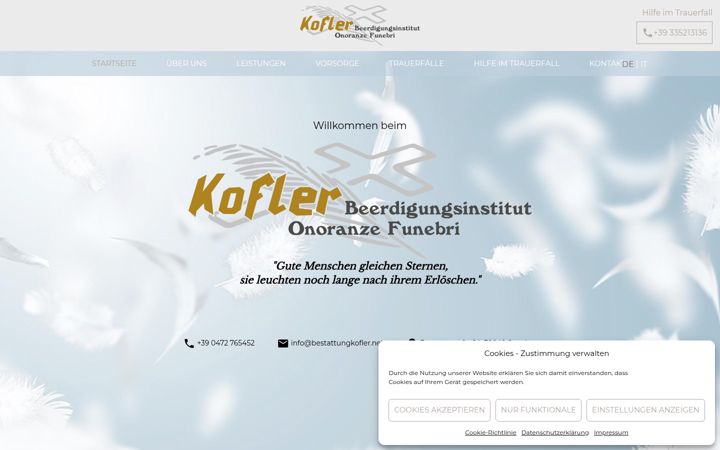 Screenshot of bestattungkofler.net