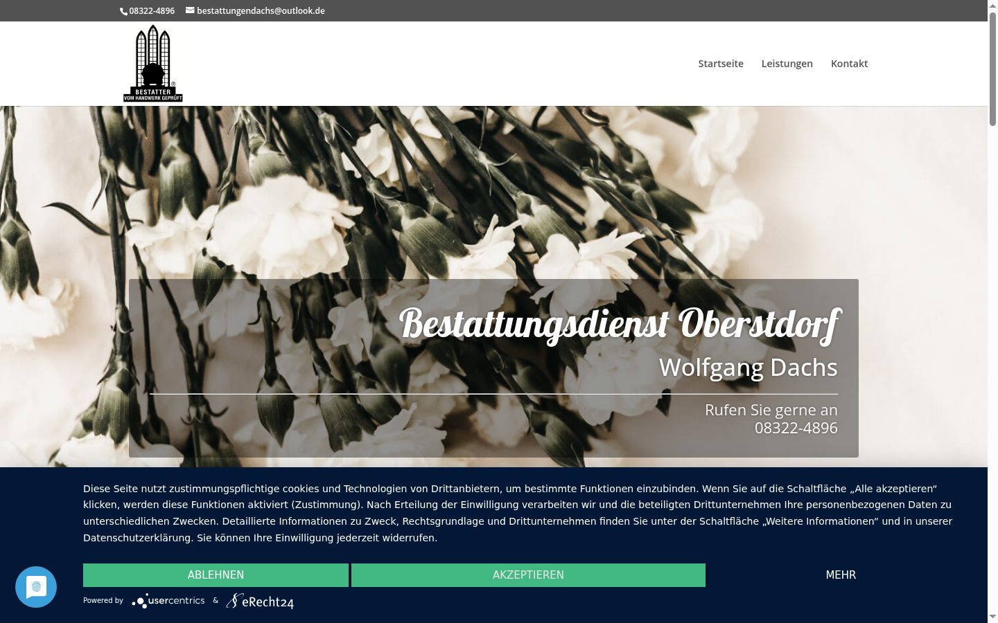 Captura de ecrã do banner de consentimento apresentado antes de qualquer interação