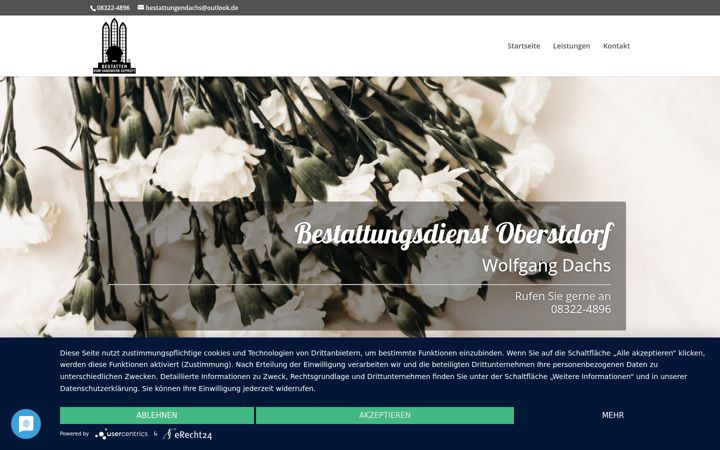 Screenshot of bestattungsdienst-dachs.de