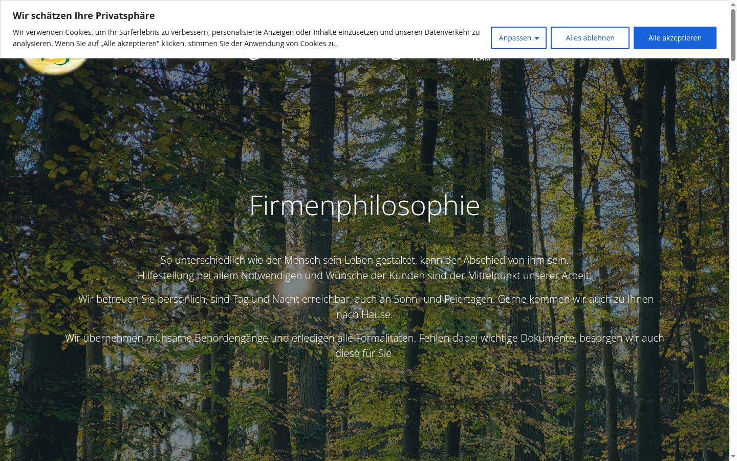 Screenshot of the consent banner shown before any interaction
