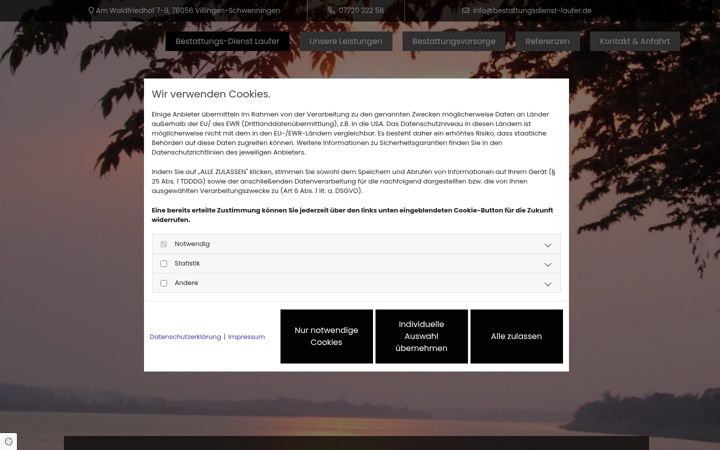 Screenshot of bestattungsdienst-laufer.de