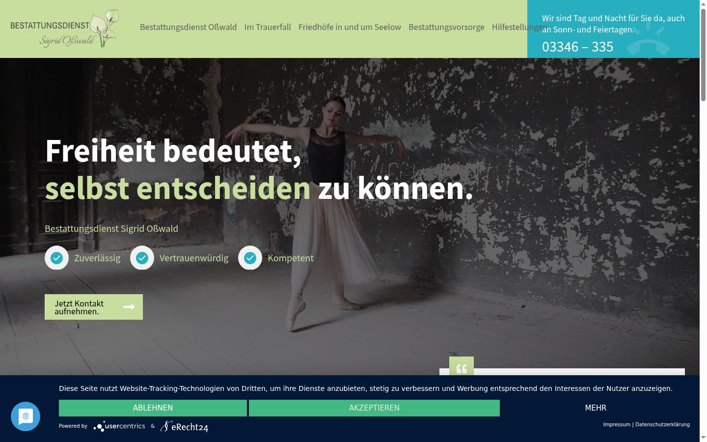 Screenshot of the consent banner shown before any interaction