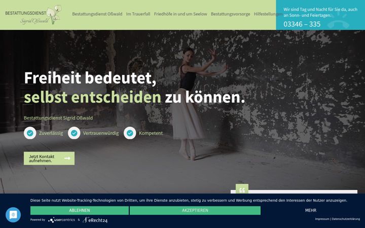Screenshot of bestattungsdienst-osswald.de