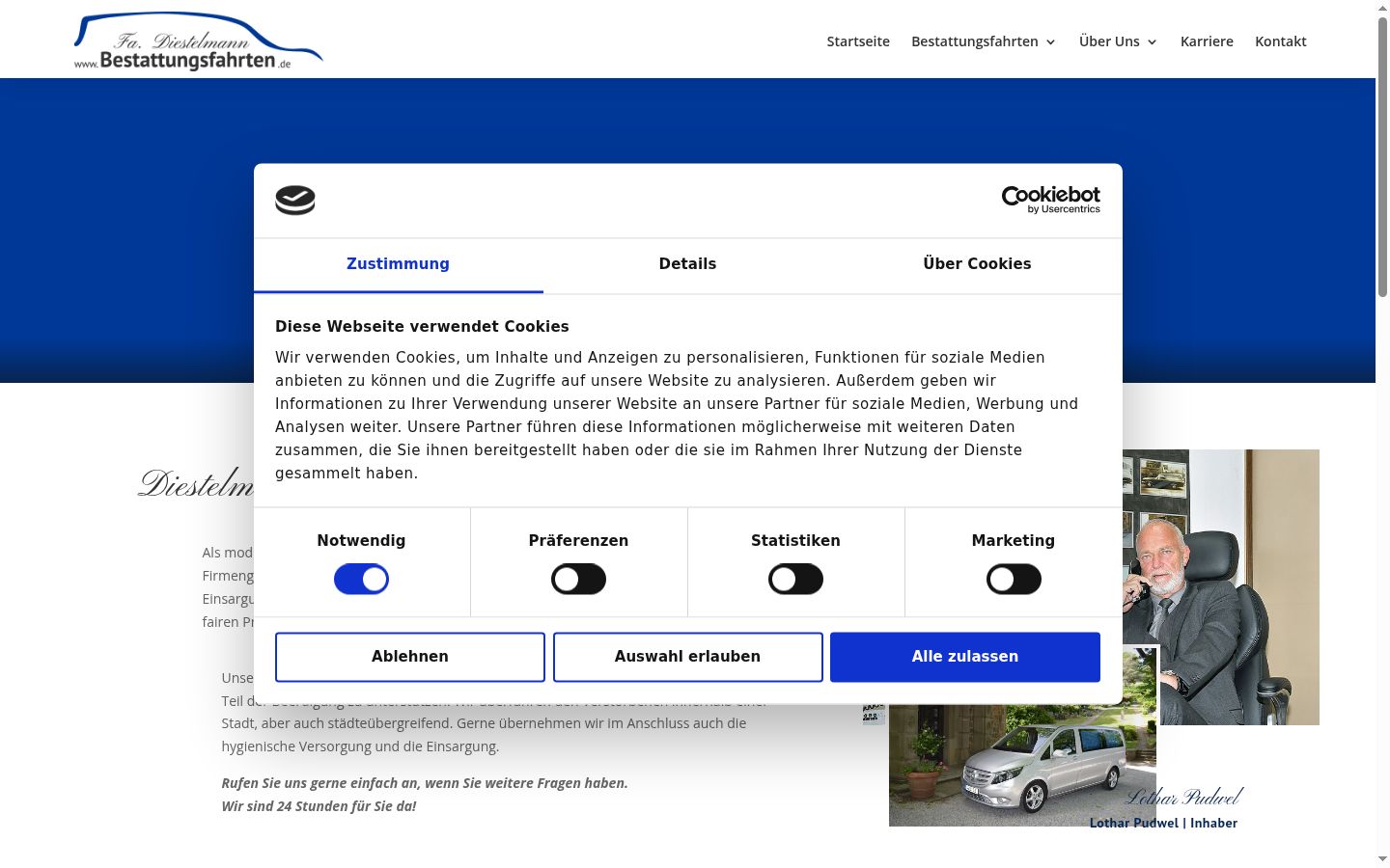 Screenshot of the consent banner shown before any interaction