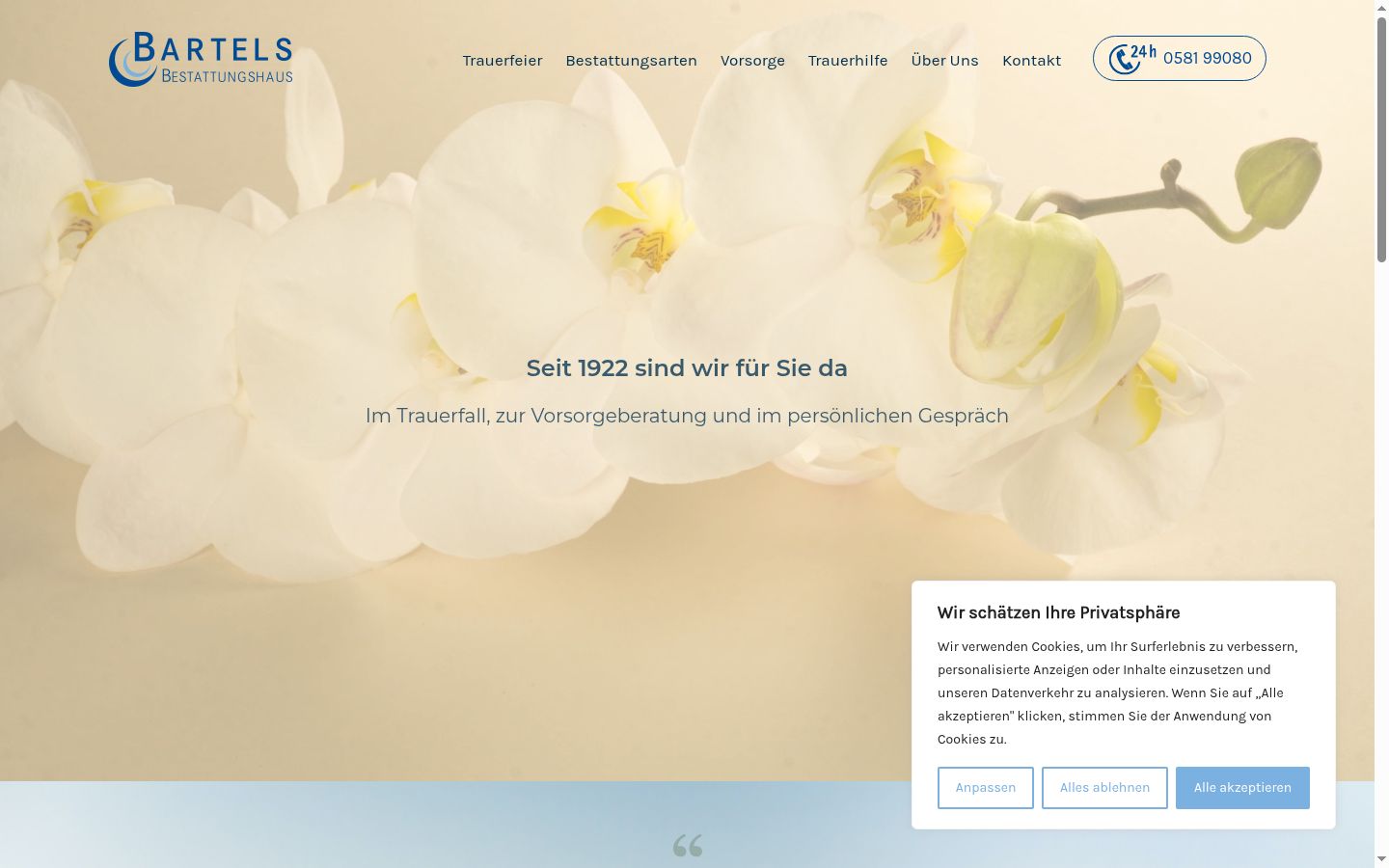 Screenshot of the consent banner shown before any interaction
