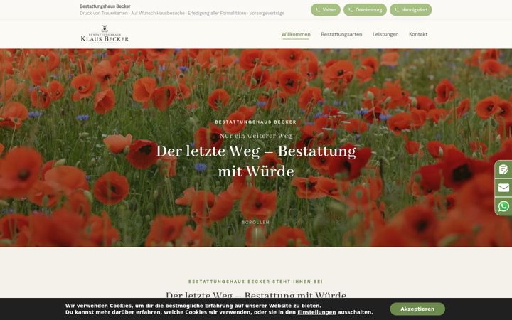 Screenshot of bestattungshaus-becker.net