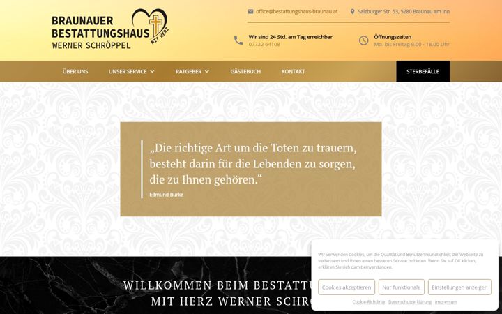Screenshot of bestattungshaus-braunau.at