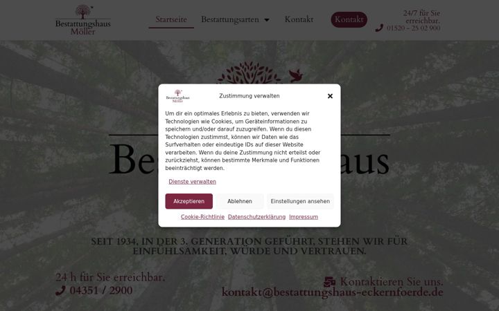Ekrano kopija bestattungshaus-eckernfoerde.de