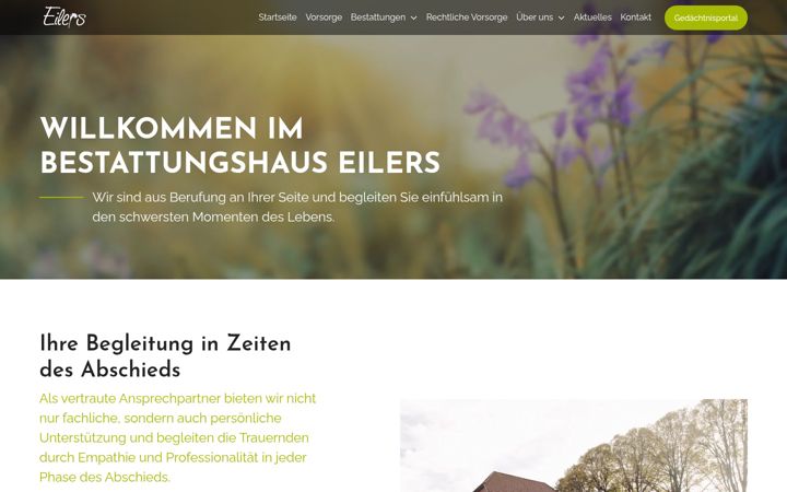 Screenshot of bestattungshaus-eilers.de