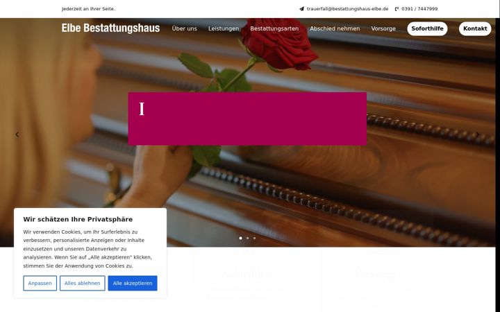 Zrzut ekranu bestattungshaus-elbe.de
