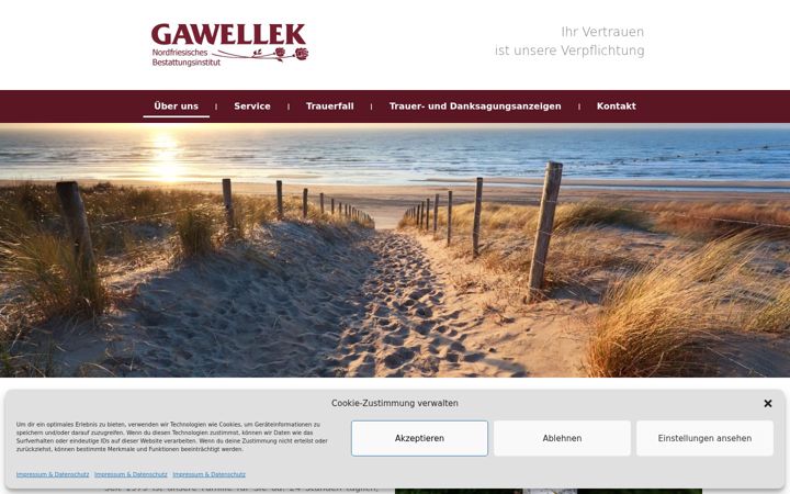 Screenshot of bestattungshaus-gawellek.de
