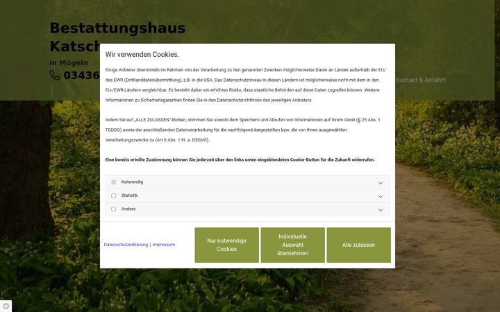 Screenshot of bestattungshaus-katscher.de
