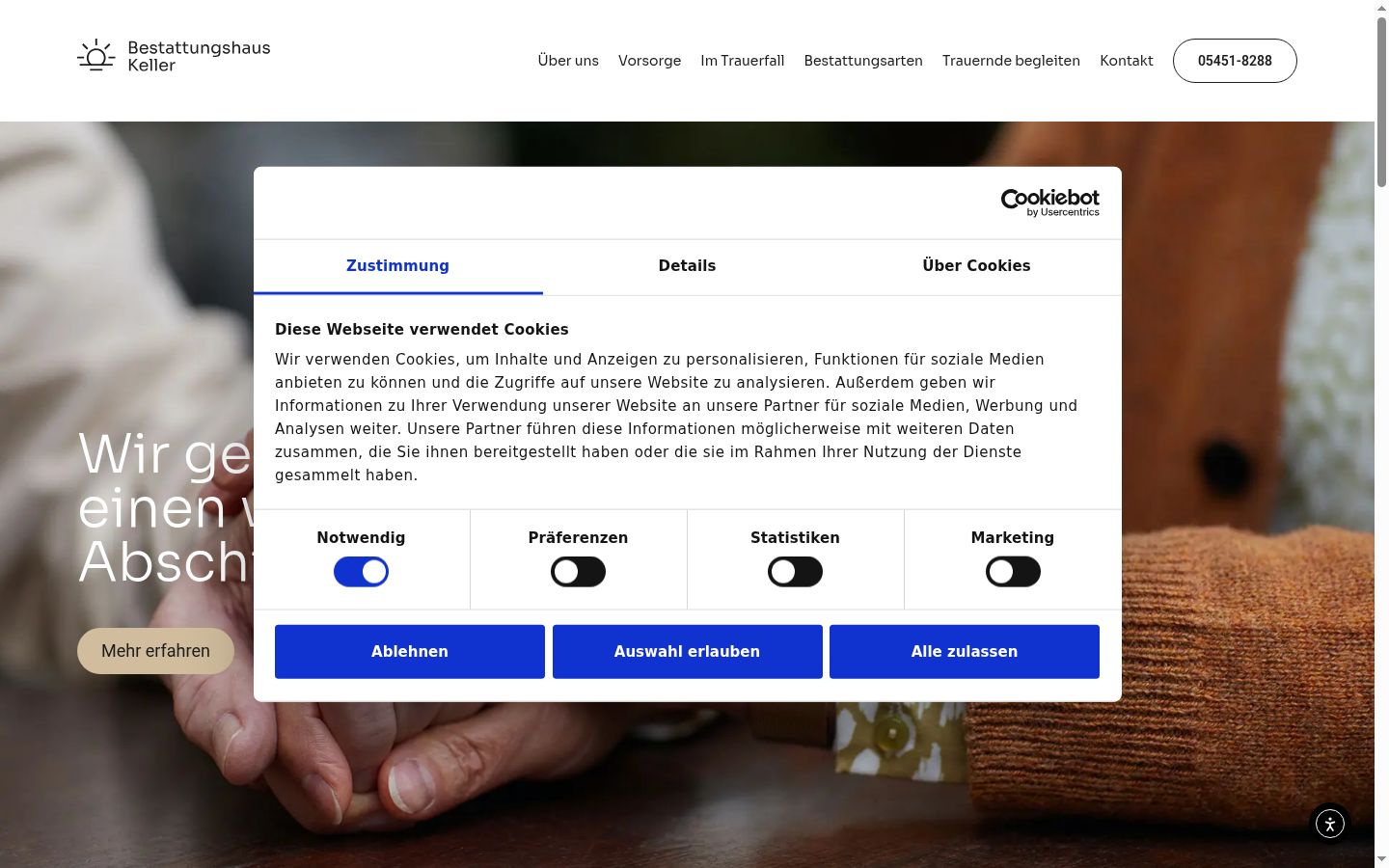 Zrzut ekranu banera zgody wyświetlanego przed jakąkolwiek interakcją