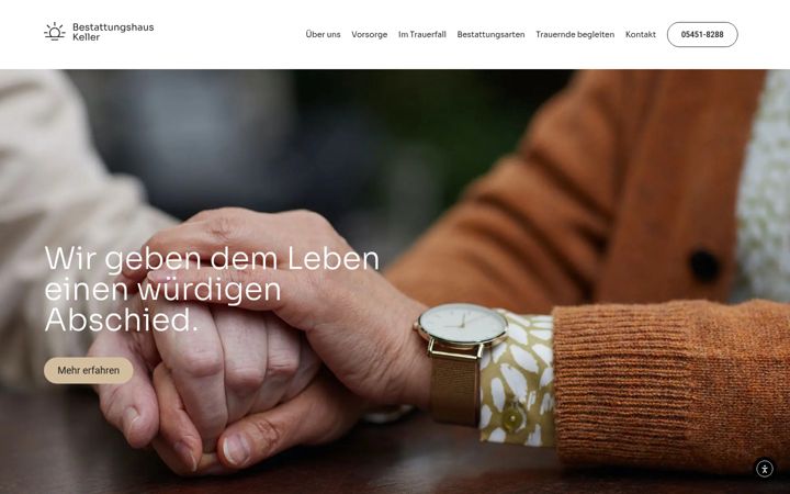 Zrzut ekranu bestattungshaus-keller.de