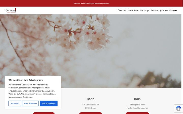 Screenshot of bestattungshaus-luenebach.de