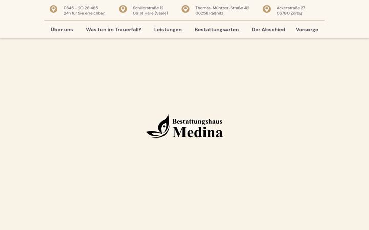 Screenshot of bestattungshaus-medina.de