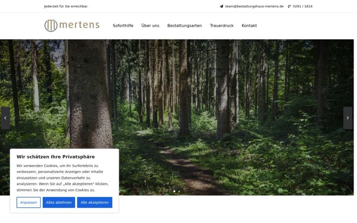 Zrzut ekranu bestattungshaus-mertens.de
