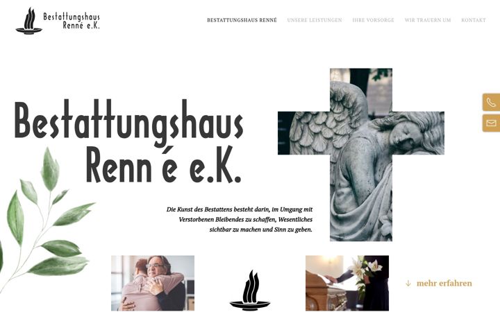 Screenshot of bestattungshaus-rennee.de