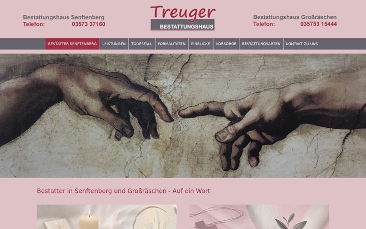 Screenshot of bestattungshaus-treuger.de