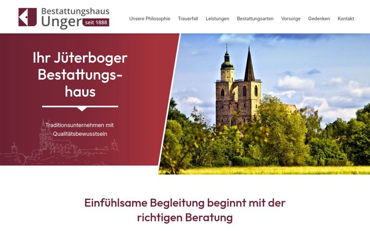 Screenshot of bestattungshaus-unger.de