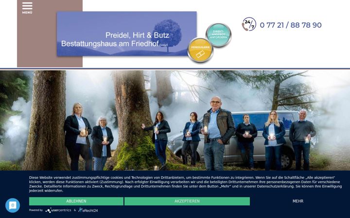 Screenshot of bestattungshaus-vs.de