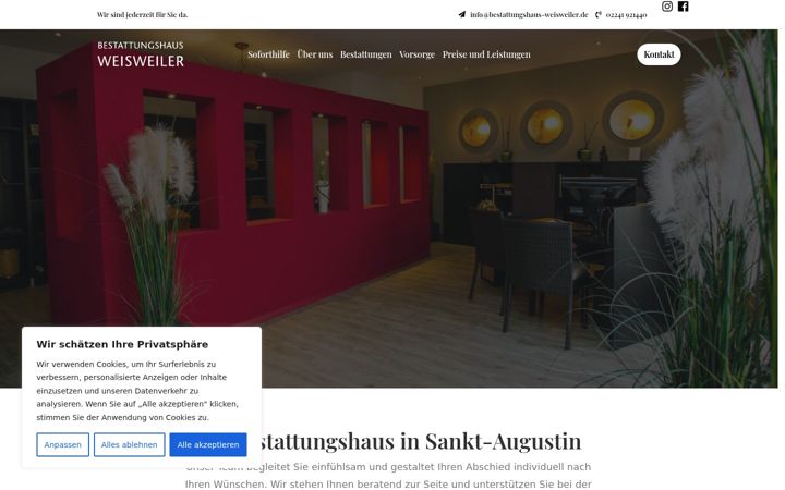 Screenshot von bestattungshaus-weisweiler.de