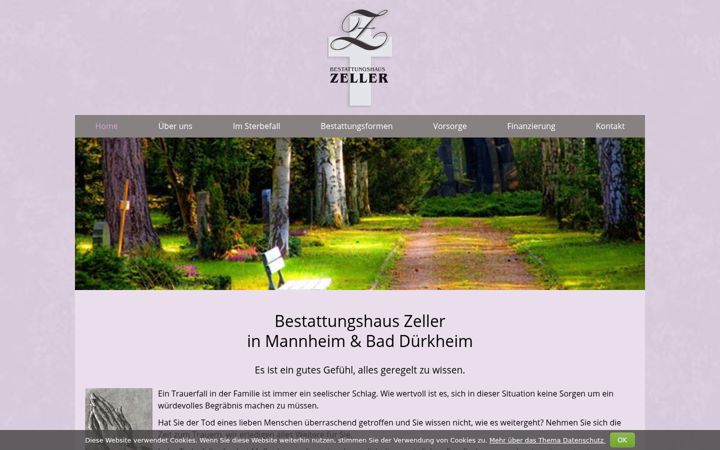 Screenshot of bestattungshaus-zeller.com