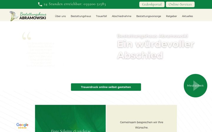 Screenshot von bestattungshausabramowski.de