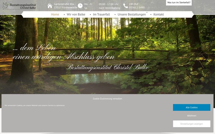 Screenshot of bestattungsinstitut-balke.de