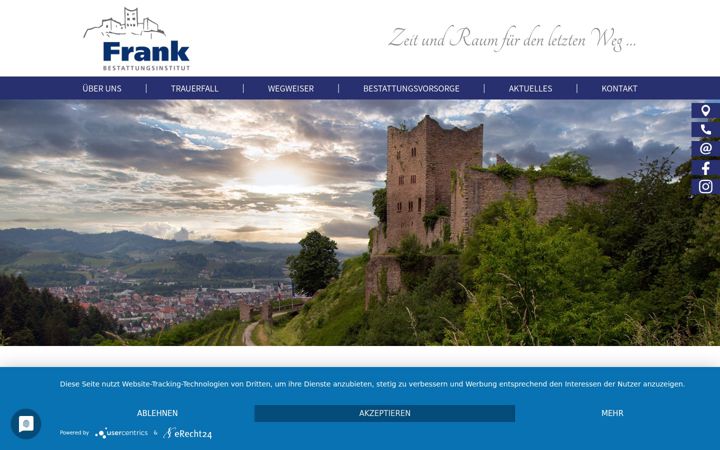 Screenshot of bestattungsinstitut-frank.de