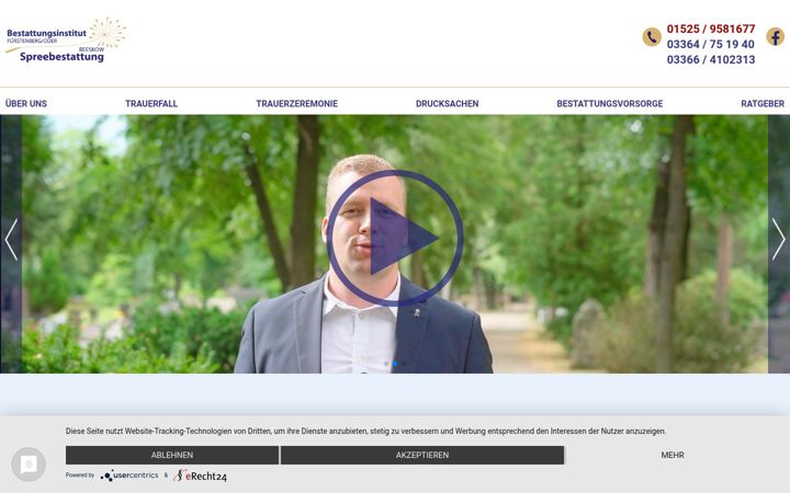 Screenshot of bestattungsinstitut-fuerstenberg.de
