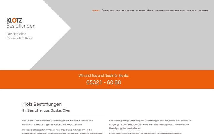 Screenshot di bestattungsinstitut-klotz.de