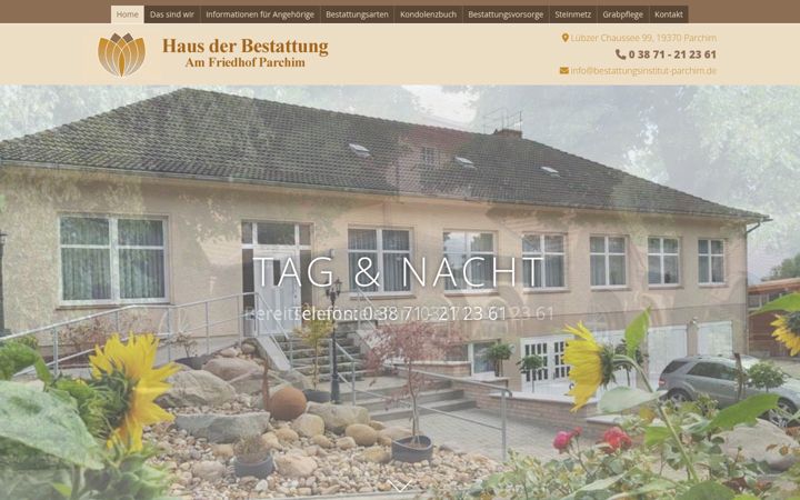 Screenshot ta' bestattungsinstitut-parchim.de