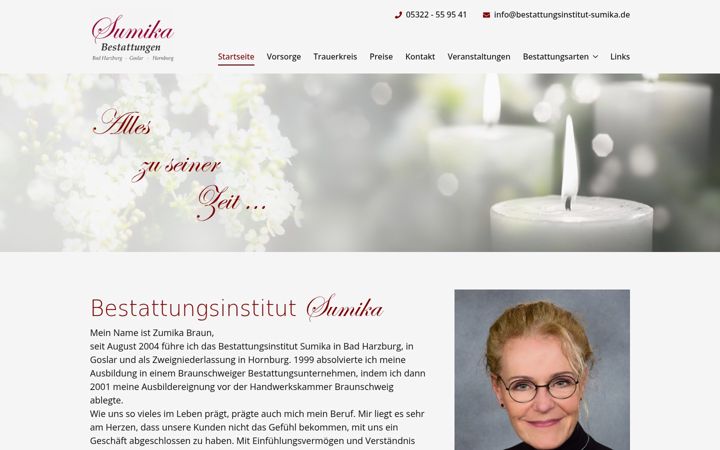 Screenshot of bestattungsinstitut-sumika.de